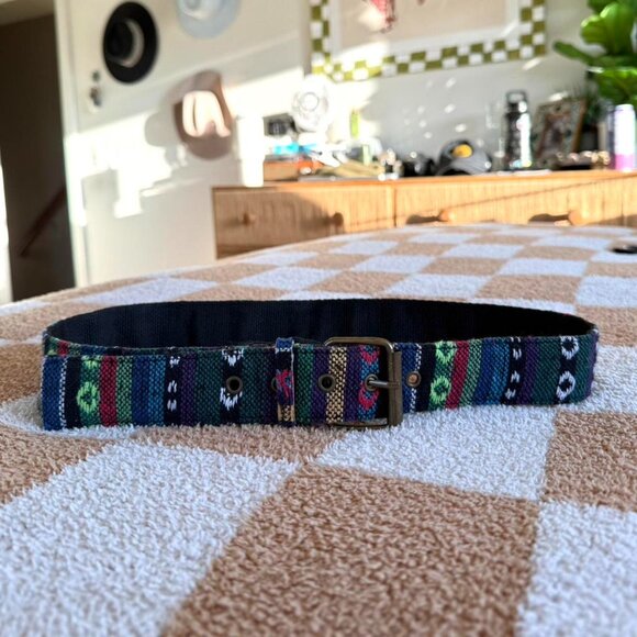 MULTICOLOR BLACK BOHEMIAN BELT Y2K - Picture 1 of 6